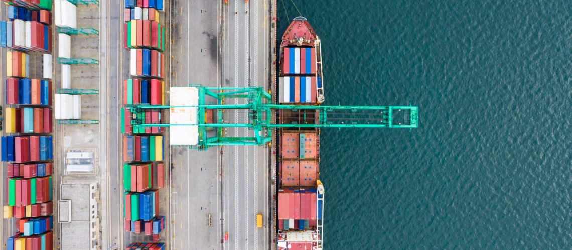 Aerial photography of container terminal